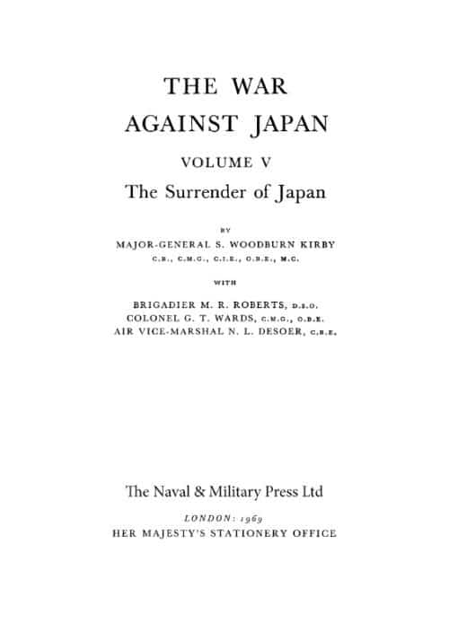 WAR AGAINST JAPAN VOLUME V: THE SURRENDER OF JAPAN: HISTORY OF THE SECOND WORLD WAR: UNITED KINGDOM MILITARY SERIES: OFFICIAL CAMPAIGN HISTORY - Image 3