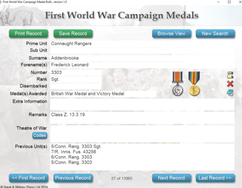 First World War Campaign Medals. 10.9 million medals • 4.6 million soldiers. Complete on one fully searchable DVD-ROM - Image 15