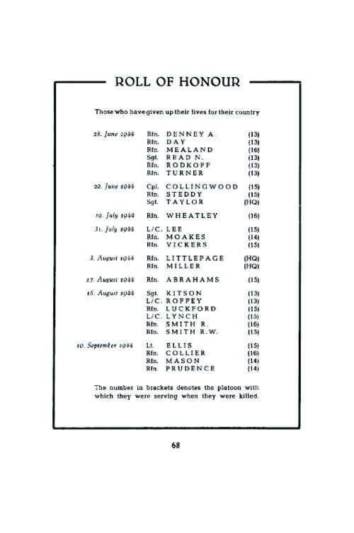 THE WAR DIARY OF H COMPANY 8th THE RIFLE BRIGADE - Image 7