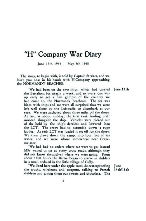 THE WAR DIARY OF H COMPANY 8th THE RIFLE BRIGADE - Image 2