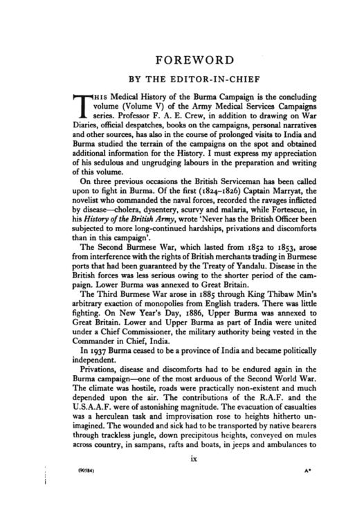 ARMY MEDICAL SERVICES: CAMPAIGNS VOL V
Burma
Official History of the Second World War - Image 4