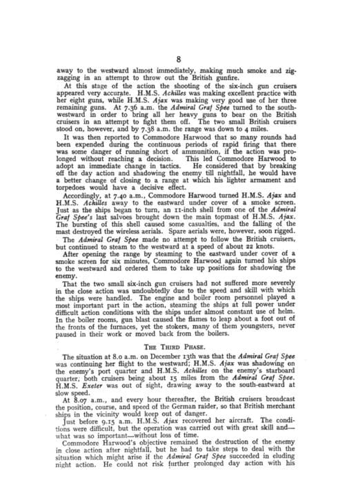 THE BATTLE OF THE RIVER PLATE
An account of events before, during and after the action up to the self-destruction of the Admiral Graf Spee - Image 8