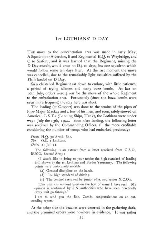 A SHORT ACCOUNT OF THE 1st LOTHIANS AND BORDER YEOMANRY IN THE CAMPAIGNS OF 1940 AND 1944-45 - Image 10
