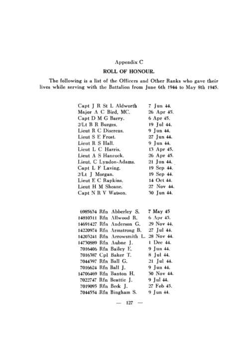 HISTORY OF THE 2nd Bn. THE ROYAL ULSTER RIFLES IN NORTH-WEST EUROPE 1944-45 - Image 4